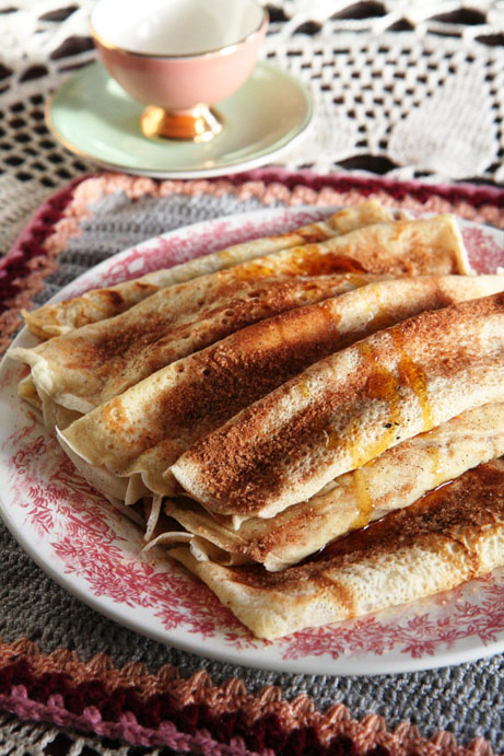 Pannekoek met 'n stroopstreep 